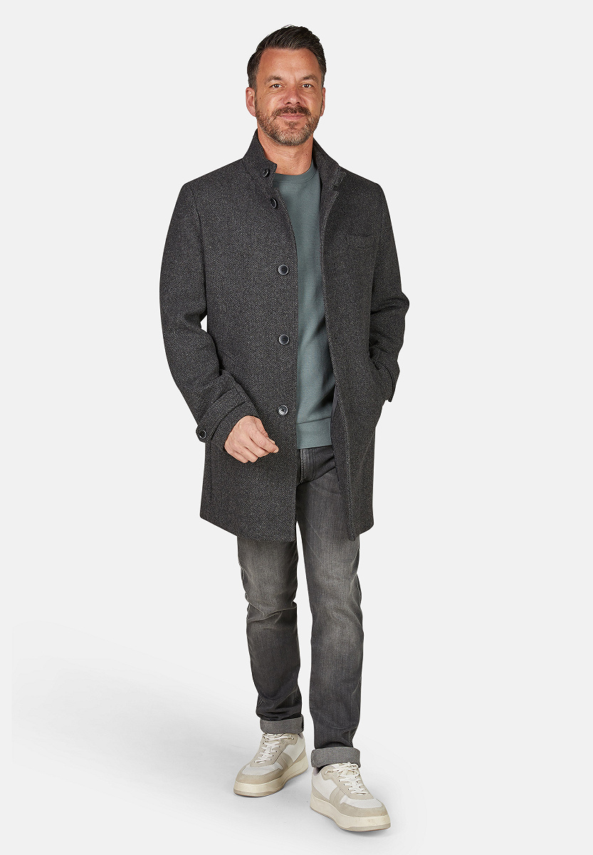 Klassischer Wollmantel Twill