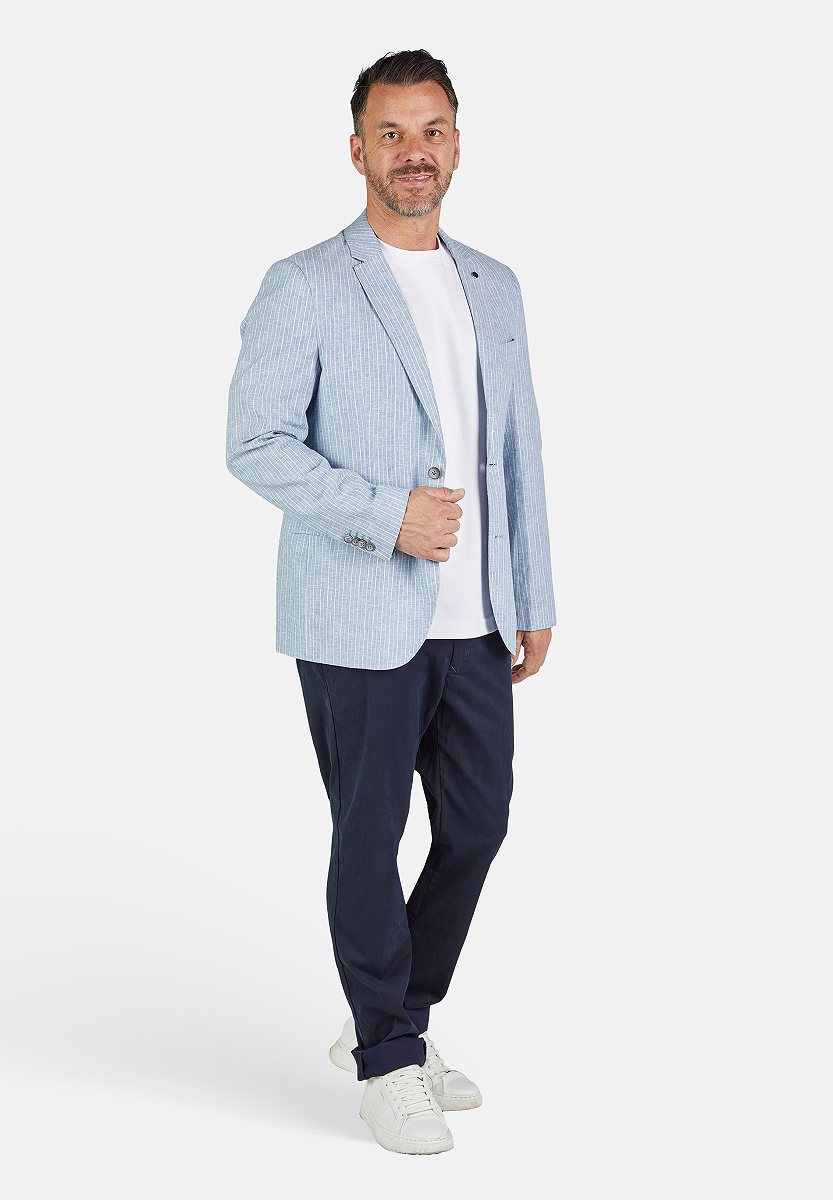 Sakko Leinen Stripe