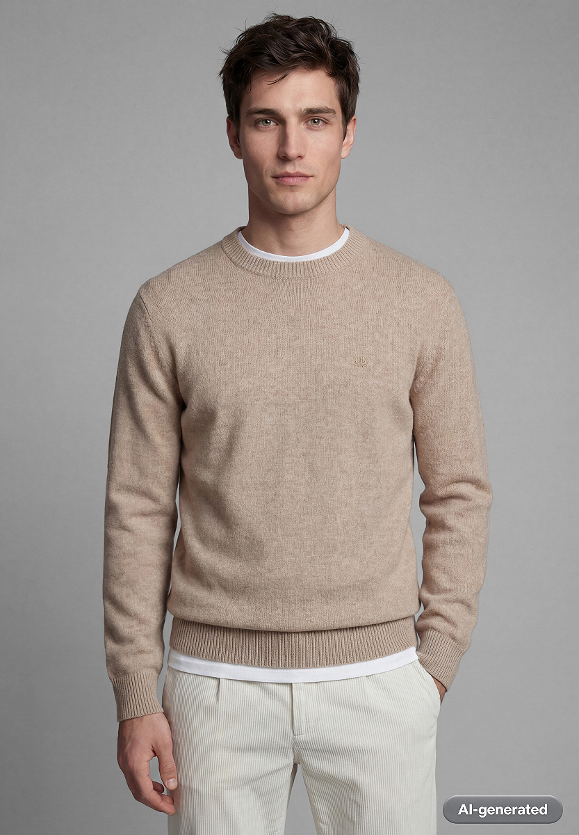 Wollpullover mit Rippdetails