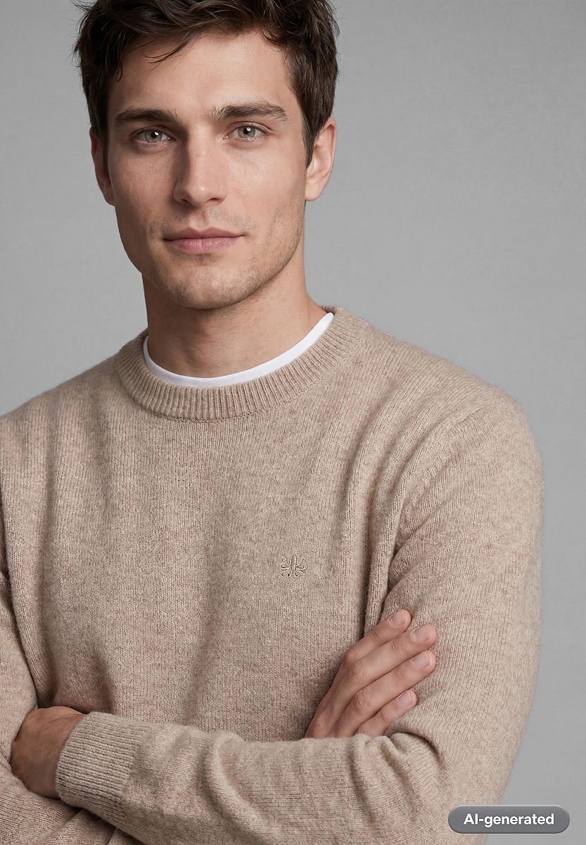 Wollpullover mit Rippdetails