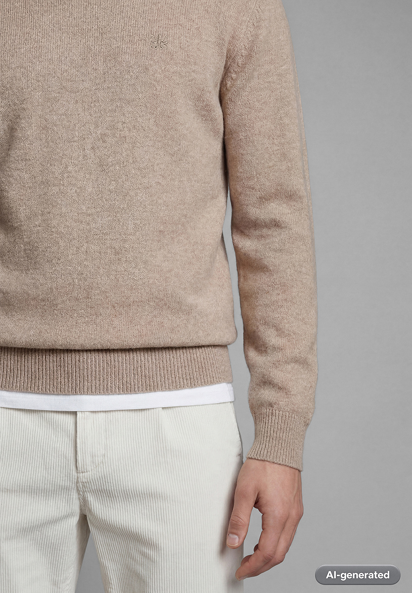 Wollpullover mit Rippdetails