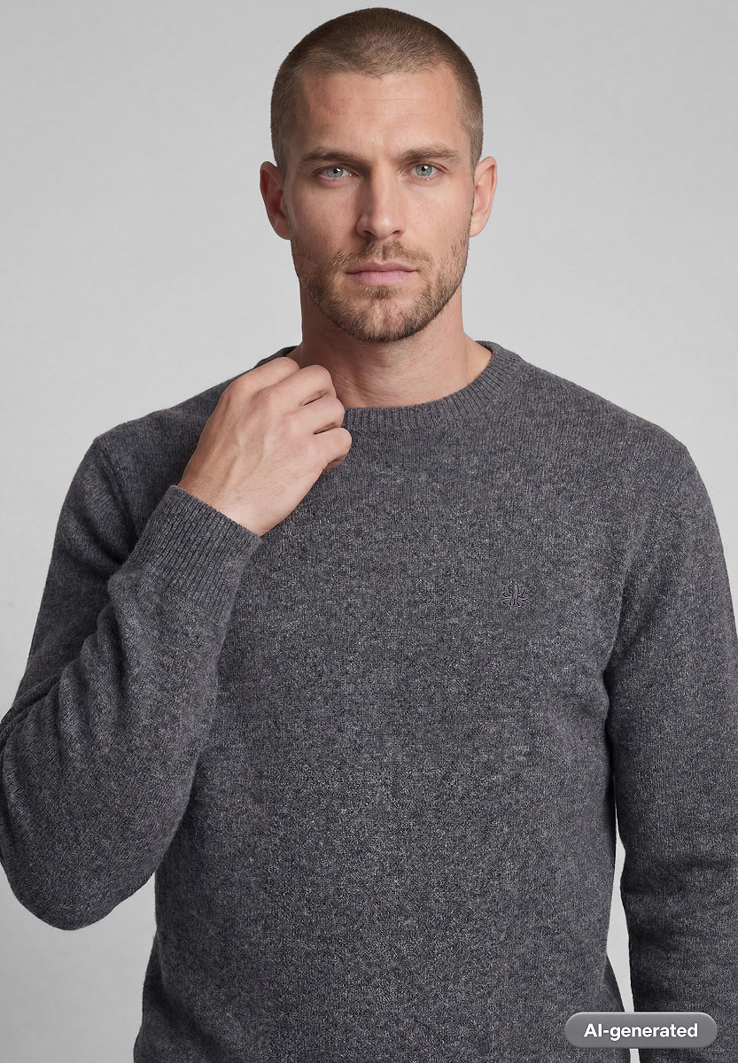 Wollpullover mit Rippdetails
