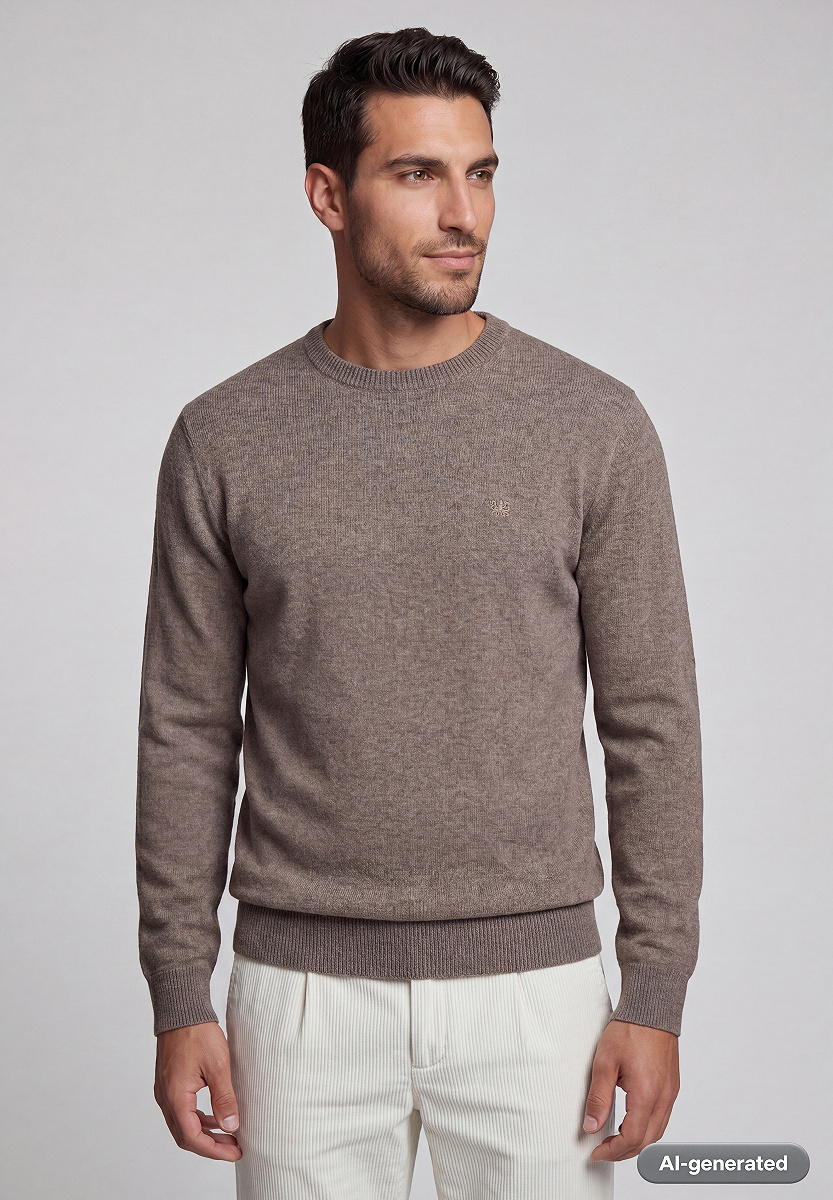 Wollpullover mit Rippdetails