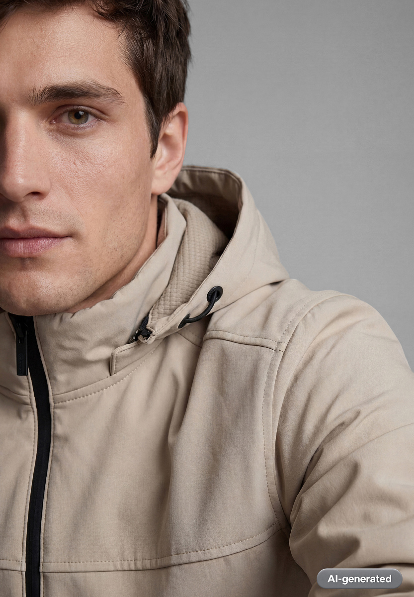 Softshell Jacke mit abnehmbarer  Kapuze
