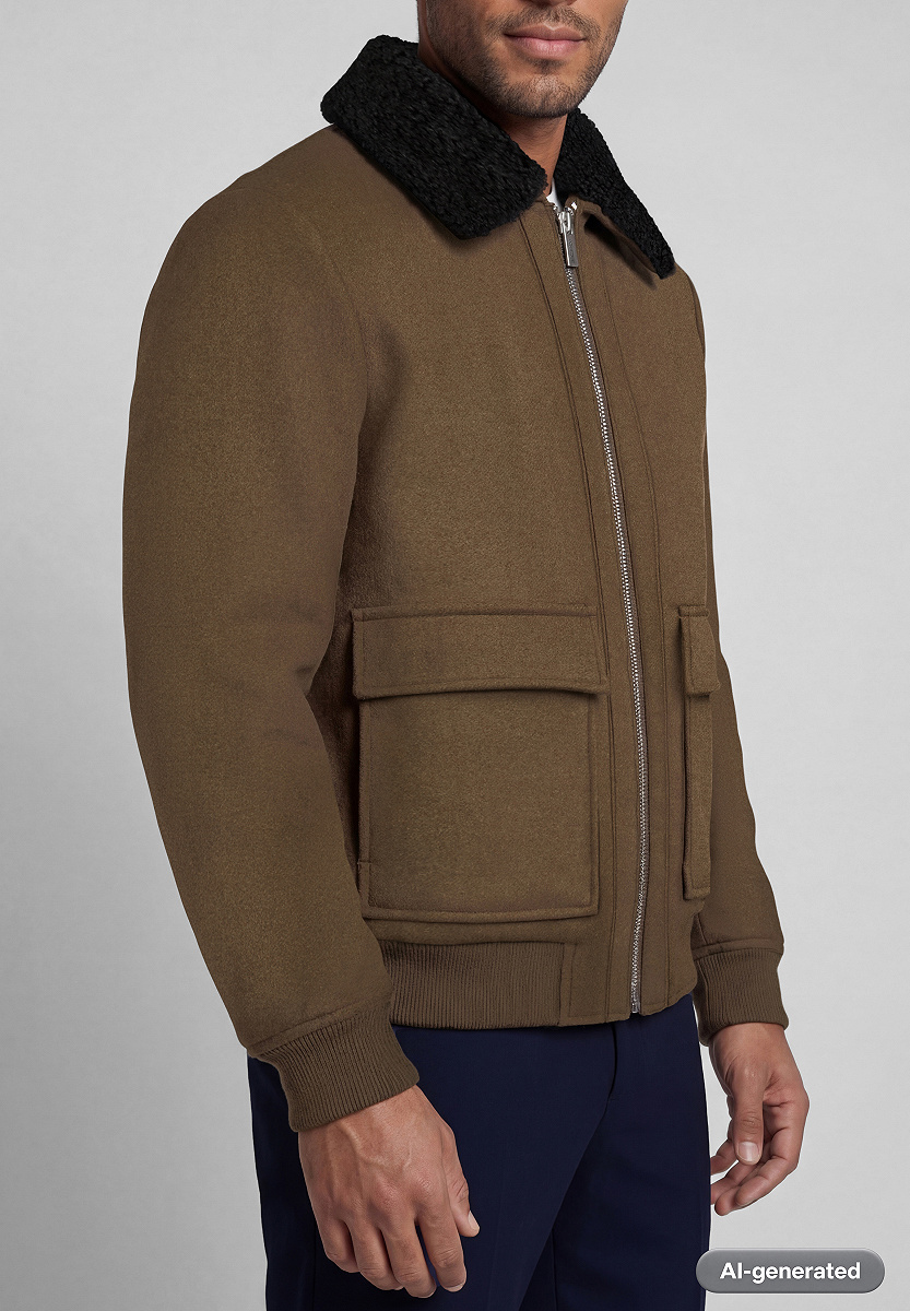 Woll-Mix Blouson mit abnehmbarem Kragen