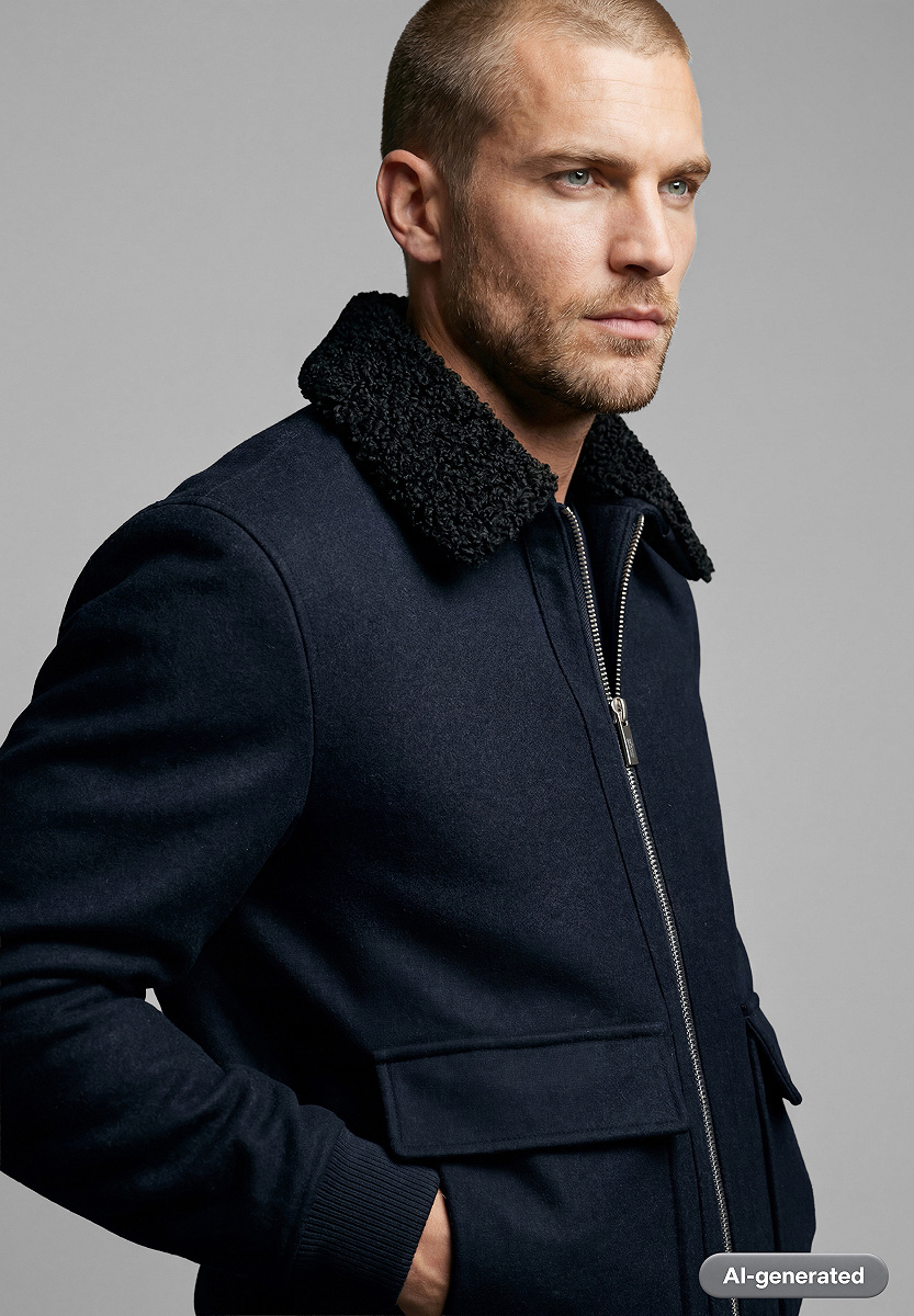 Woll-Mix Blouson mit abnehmbarem Kragen