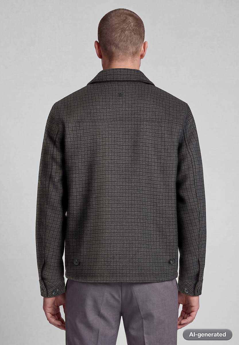 Gefütterter Woll-Mix Blouson mit Hemdkragen