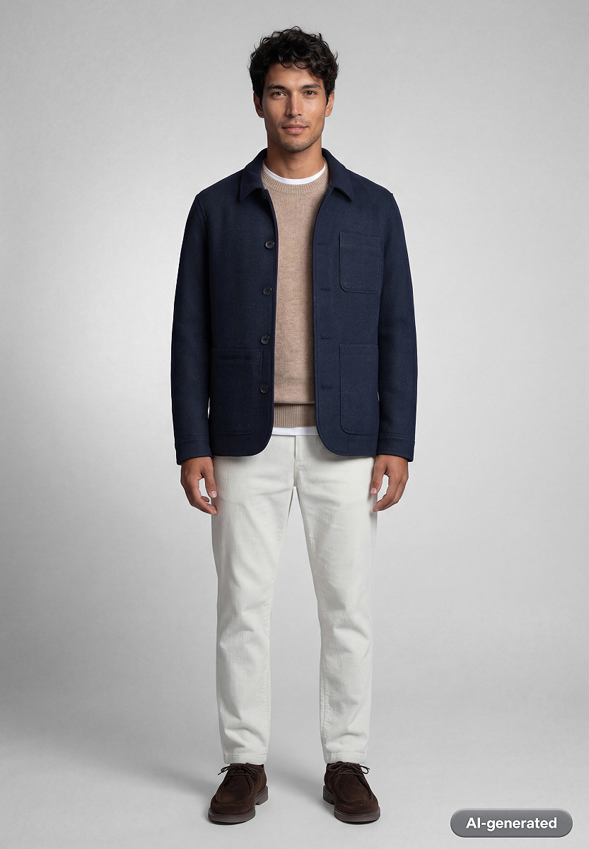 Woll-Mix Blouson mit Knopfmanschetten