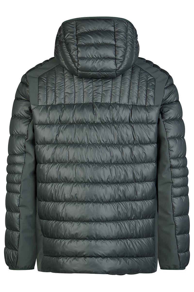 Wattierte Material Mix Jacke mit Kapuze