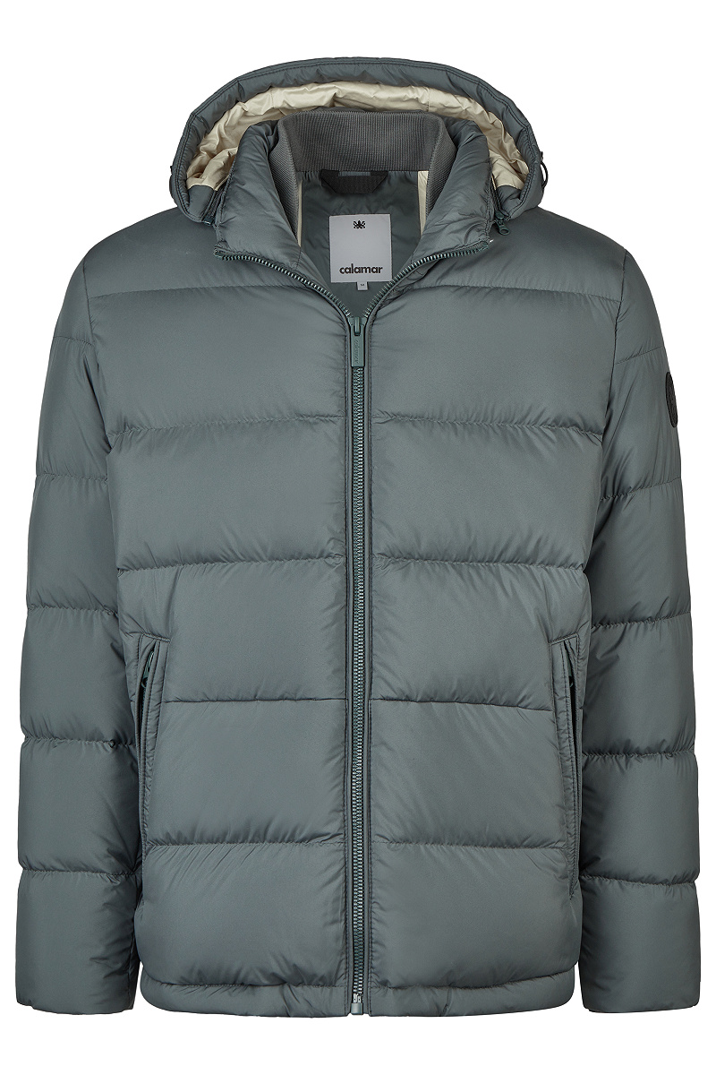 Steppjacke mit abnehmbarer Kapuze und Kontrastfutter