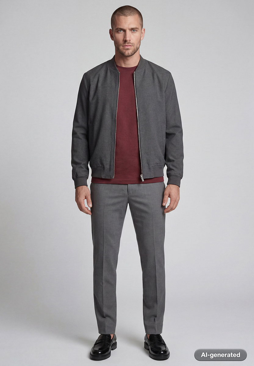 Indoor-Blouson mit Bomberkragen