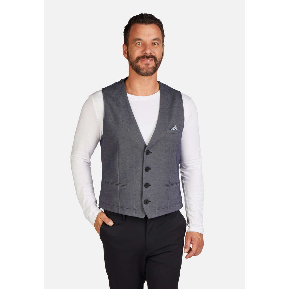 Cotton 2-Tone Sakko Weste